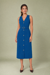Ceinturée Robe Midi Col V