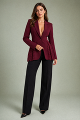 Spitzer Blazer mit Spitze