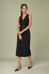 Ceinturée Robe Midi Col V