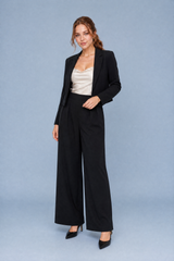Weite High-Waist-Hose mit Falten