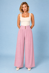 Weite Faltenhose mit hoher Taille