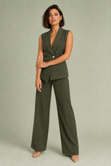 Ensemble doppelreihige Weste und weite Hose