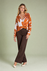 Weite Bluse mit floralem Print