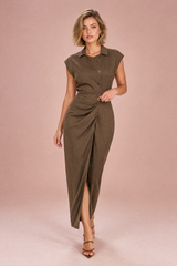 Braunes Hemdblusenkleid