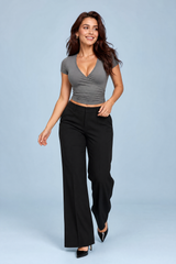 Crop Top mit gekreuztem V-Ausschnitt