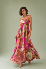 Ausgestelltes Bandeau-Maxikleid