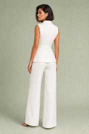 Ensemble gilet croisé pantalon large | Vue de dos | Lounelle Paris