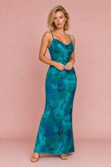 Florale Robe mit freiem Rücken
