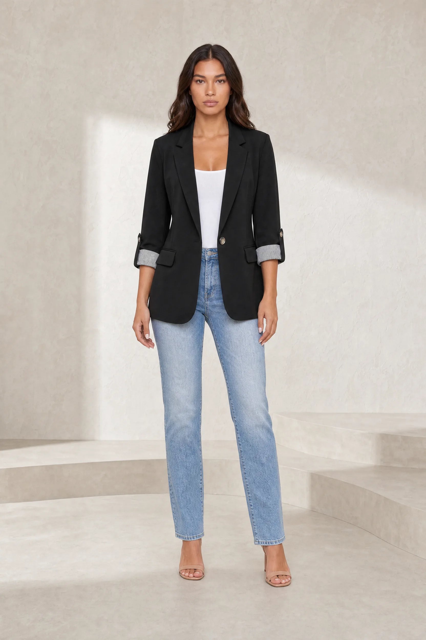 Blazer ajusté manches trois-quarts | Lounelle Paris