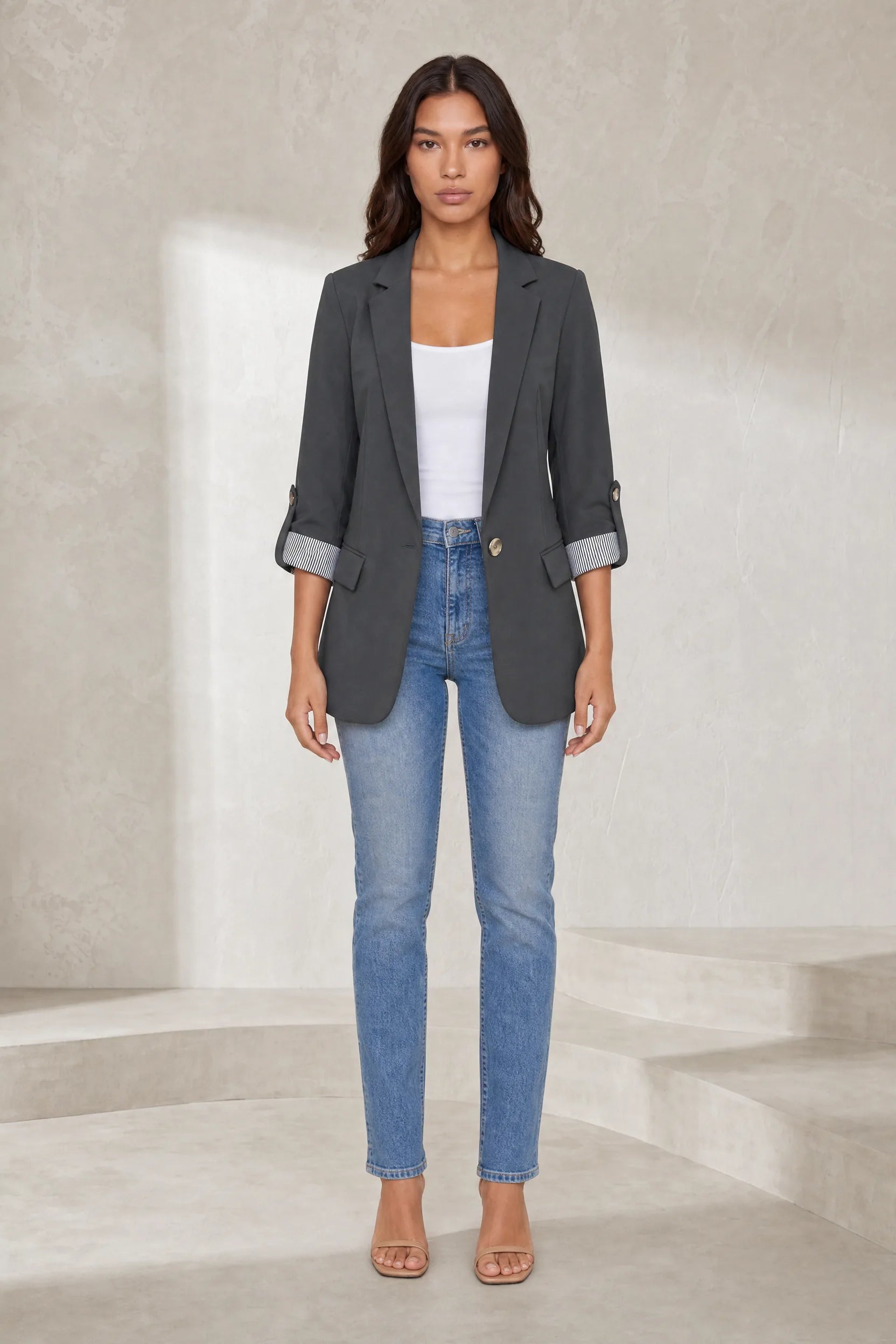Blazer ajusté manches trois-quarts | Lounelle Paris