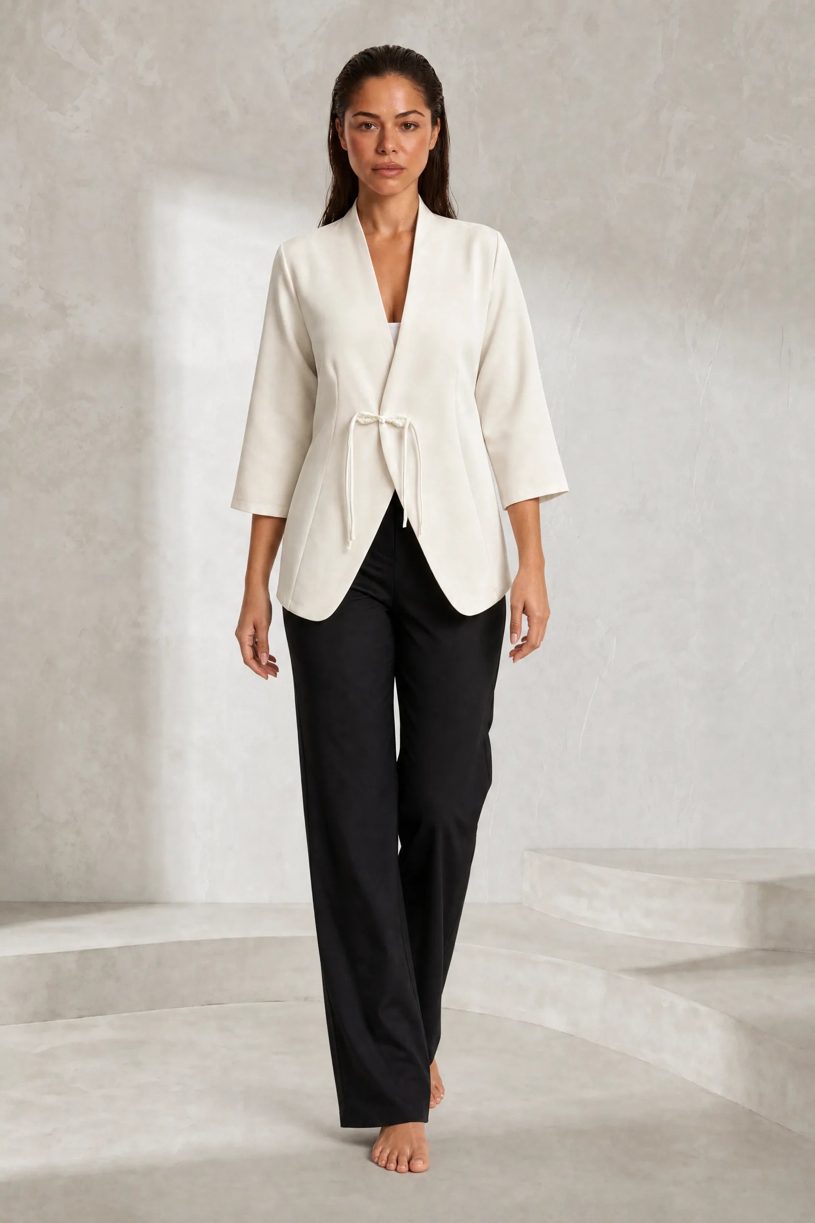 Blazer blanc cassé col châle | Lounelle Paris