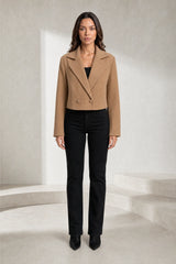 Blazer court ample à double boutonnage
