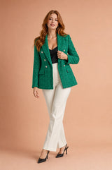 Tweed-Blazer mit Doppelknopfleiste