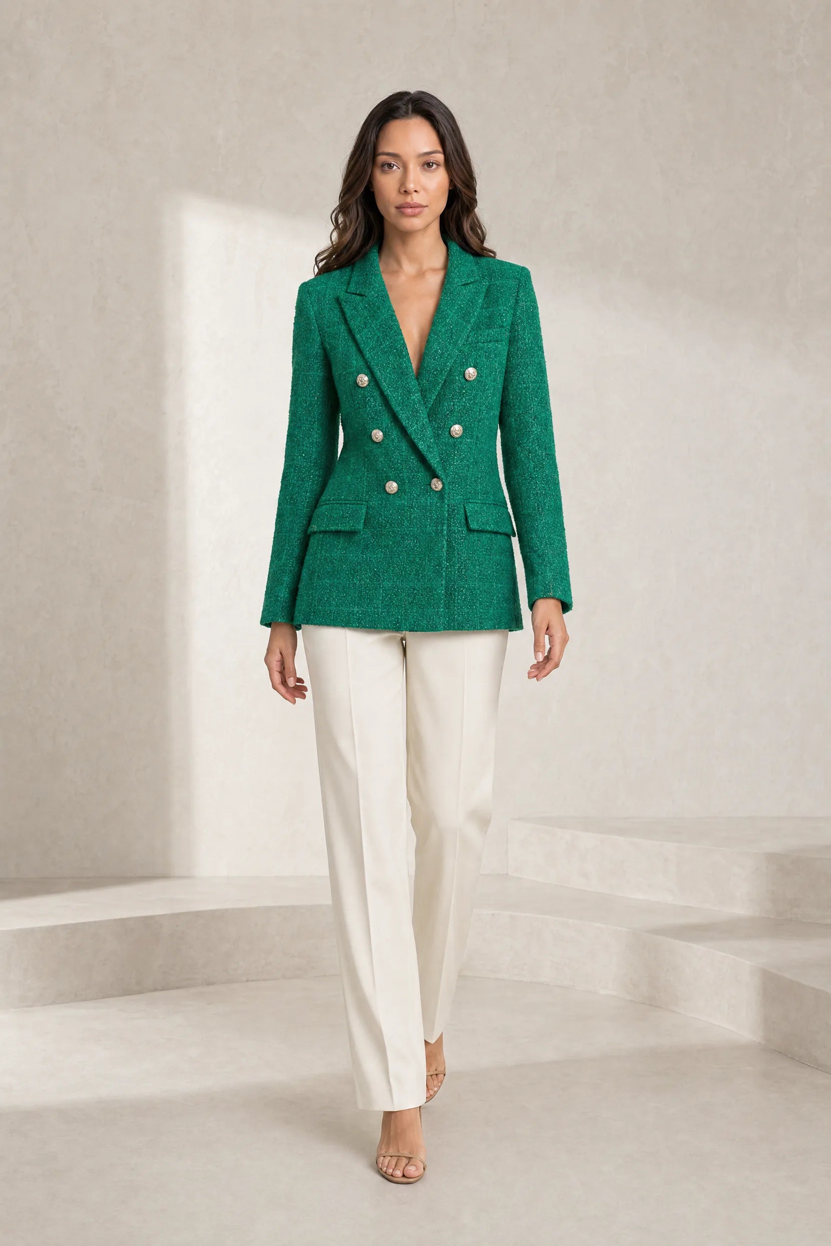 Blazer croisé en tweed | Lounelle Paris