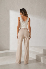 Body ivoire satiné décolleté V | Lounelle Paris