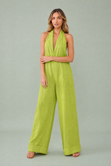 Weiter Halterneck-Jumpsuit