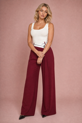Weite High-Waist Hose mit Kreuzbund