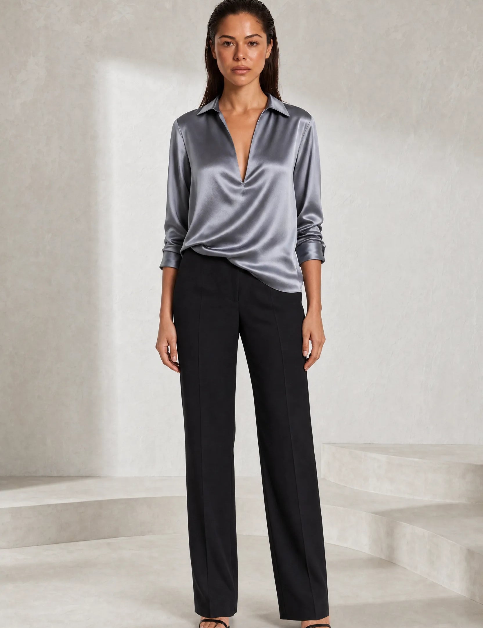 Chemise fluide col V | Lounelle Paris