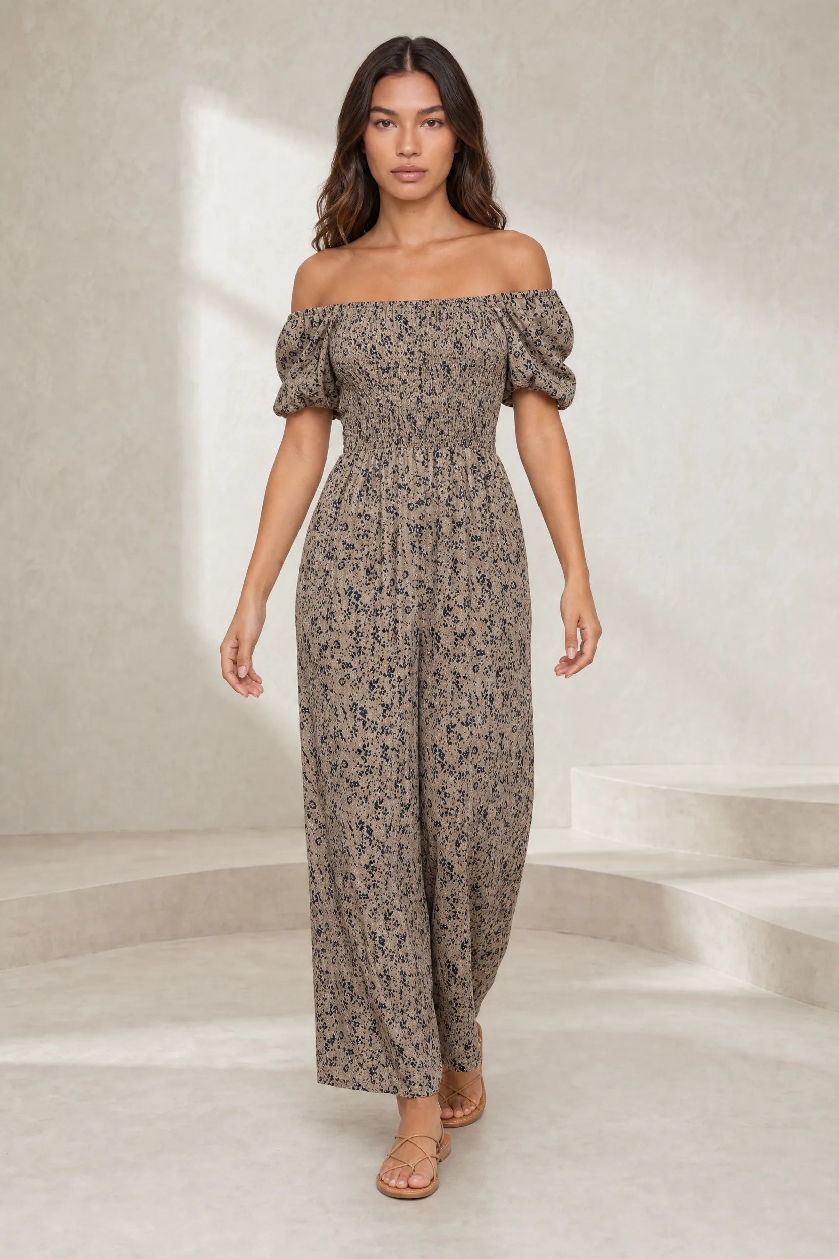 Combinaison abricot smockée dos nu | Lounelle Paris