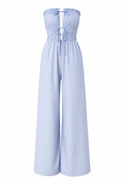 Combinaison bleue bandeau dos nu | Lounelle Paris