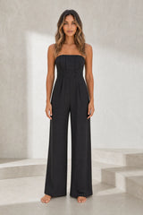 Combinaison noire bustier jambes larges