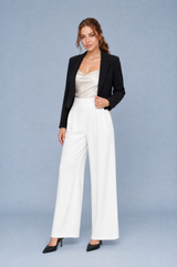 Weite High-Waist-Hose mit Falten