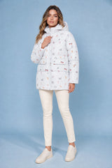 Gefütterte Kapuzenjacke mit Print