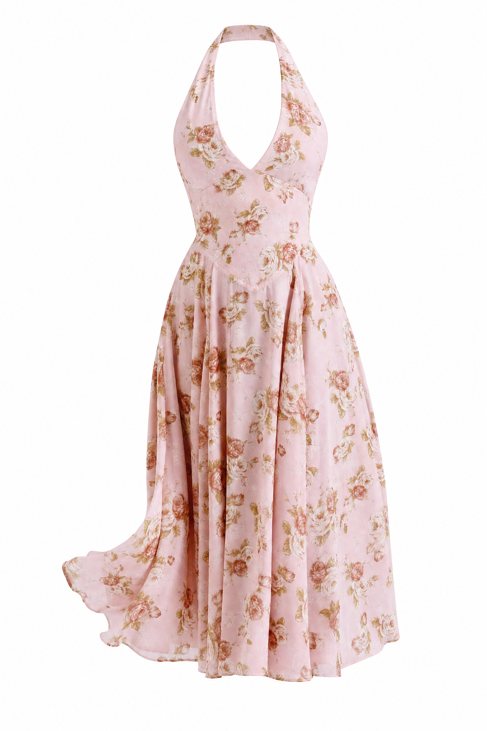 Robe rose fleurie dos nu | Lounelle Paris