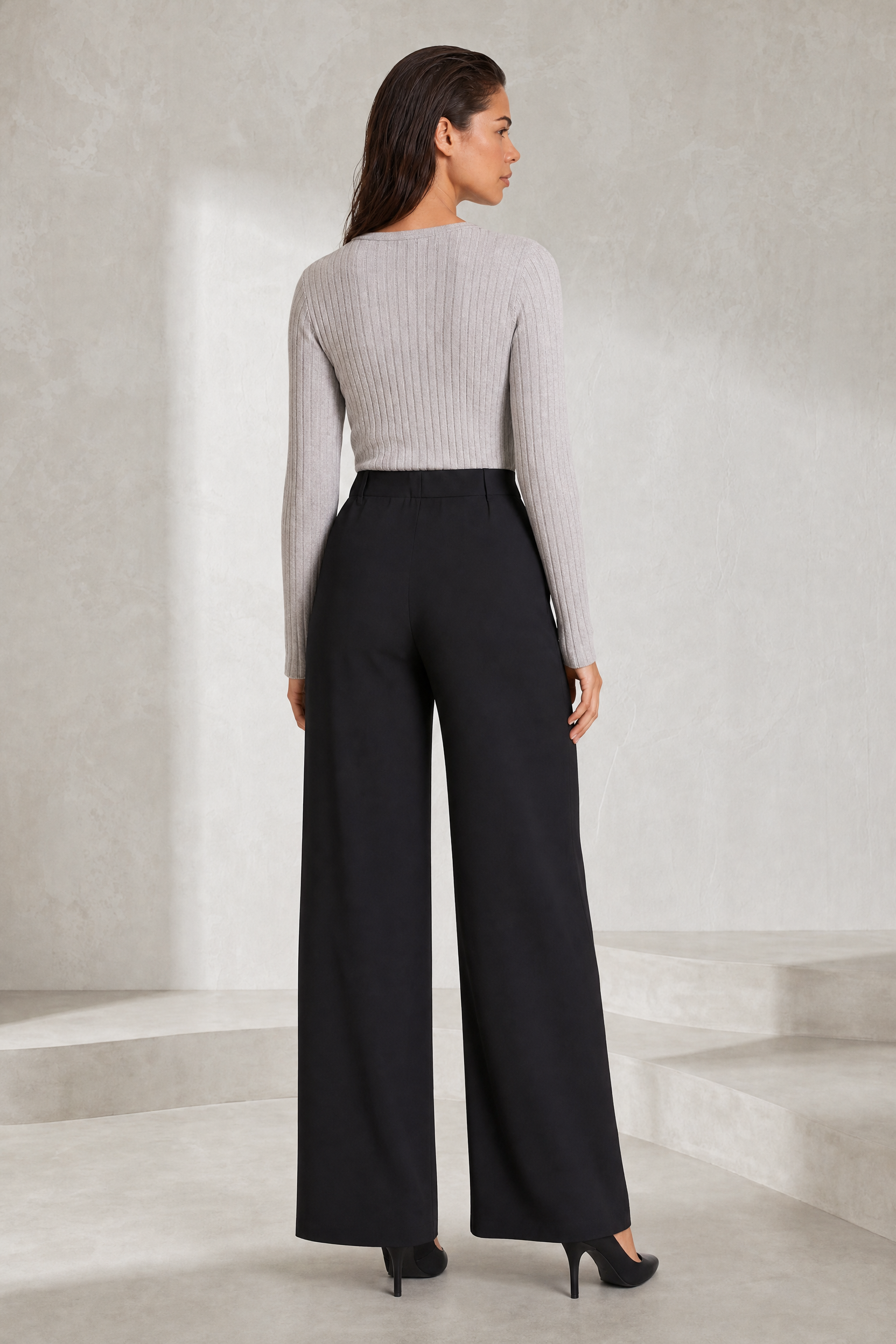 Pantalon large taille haute fluide | Lounelle Paris
