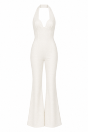 Combinaison blanche évasée dos nu | Lounelle Paris