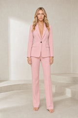 Ensemble blazer pantalon ajusté taille haute
