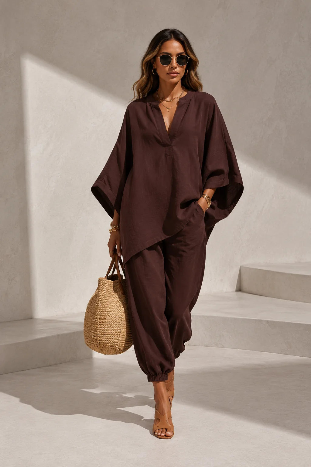 Ensemble fluide col V | Lounelle Paris