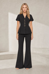 Ensemble noir col V péplum