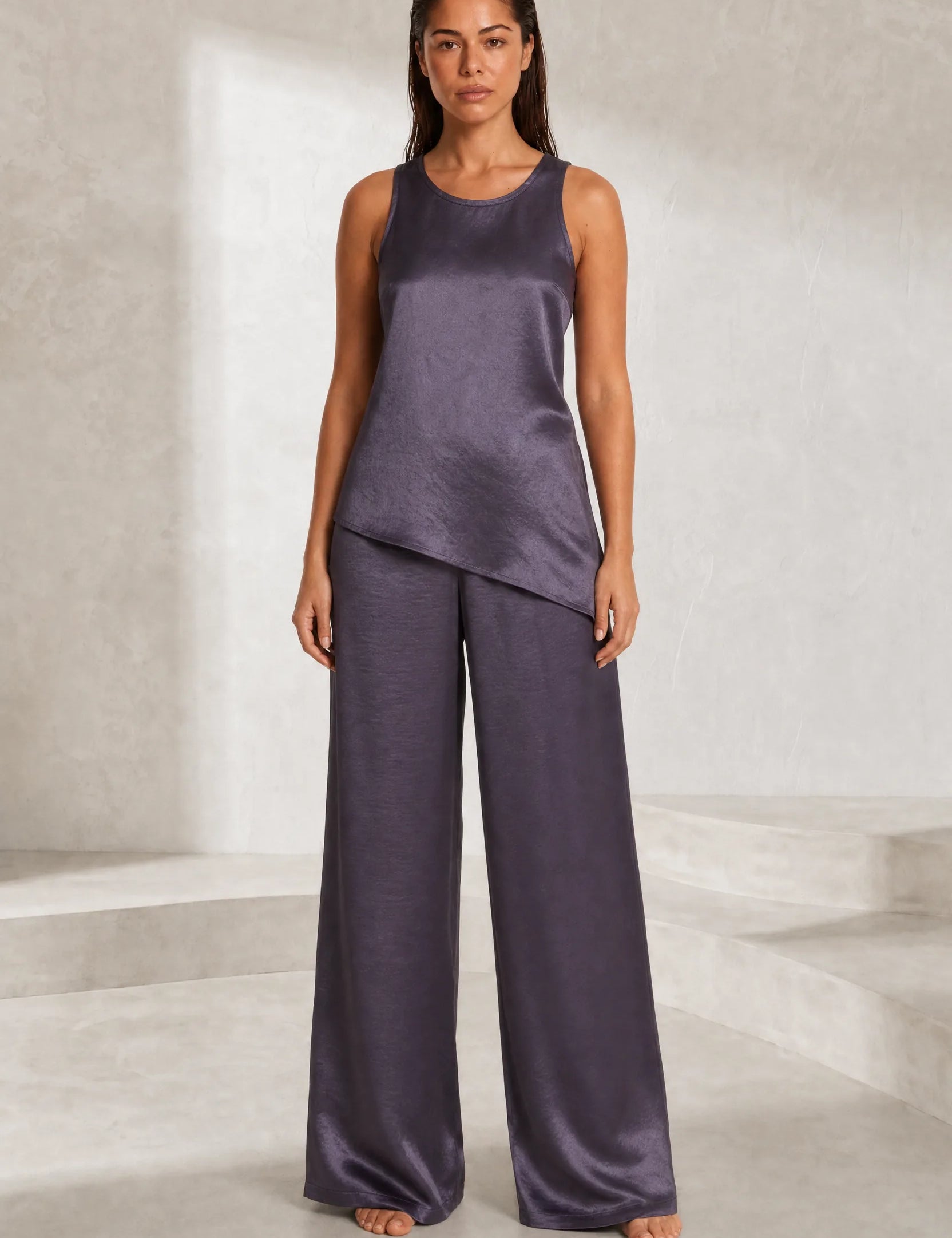 Ensemble pantalon asymétrique sans manches | Lounelle Paris