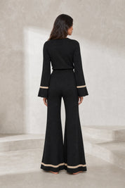 Ensemble pantalon noir bordures contrastées | Lounelle Paris
