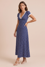 Blaues Meerjungfrauenkleid mit V-Ausschnitt