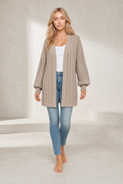 Gilet long beige manches bouffantes | Lounelle Paris