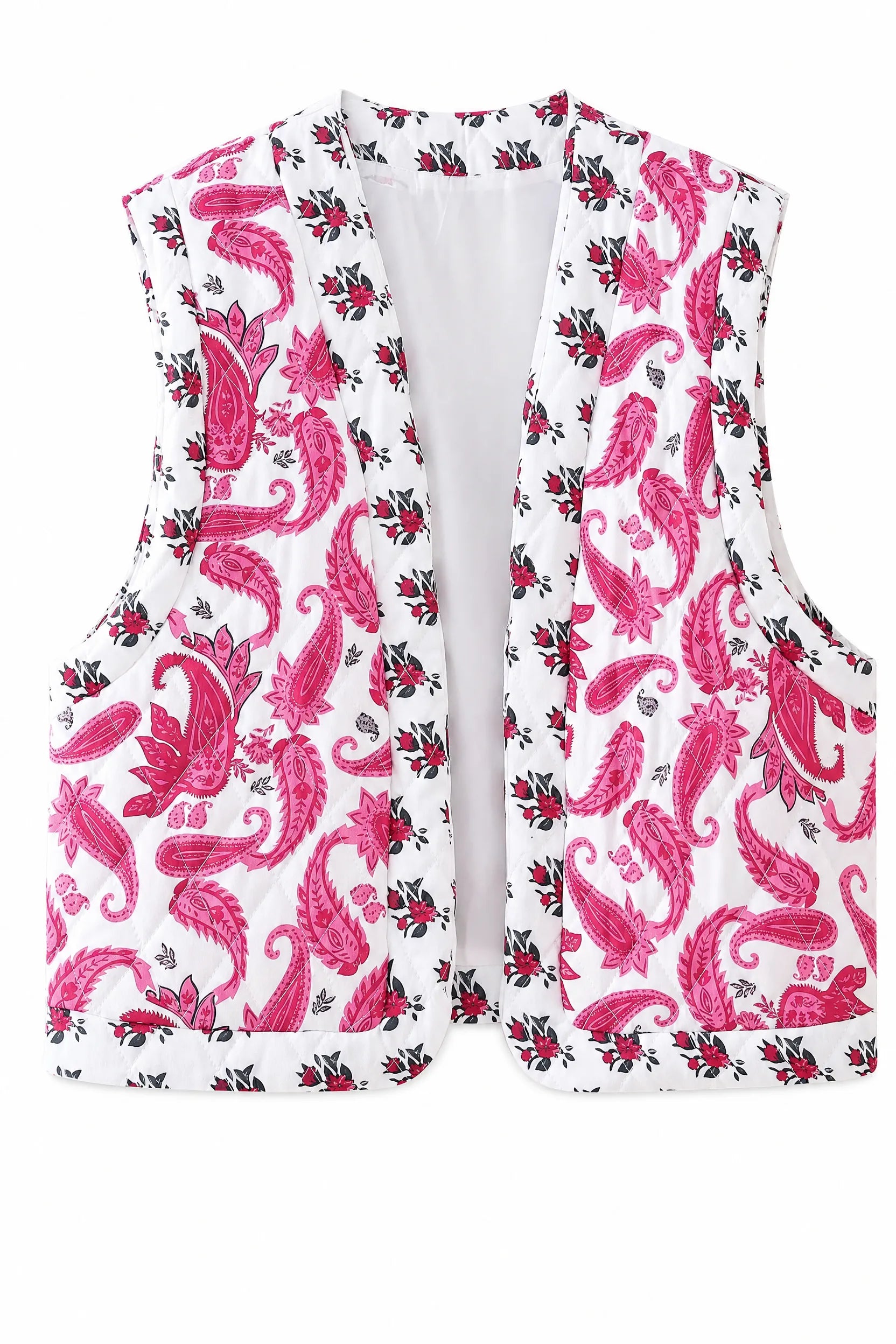 Gilet matelassé imprimé col V | Lounelle Paris