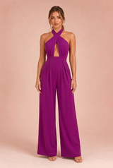 Rückenfreier Halterneck-Jumpsuit