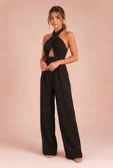 Rückenfreier Halterneck-Jumpsuit