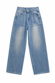 Jean bleu coupe ample taille mi-haute | Lounelle Paris
