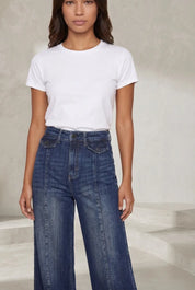 Jean bleu taille haute coupe large | Lounelle Paris