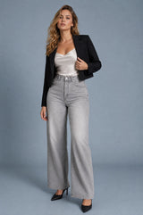 Hochtaillierte weite Jeans