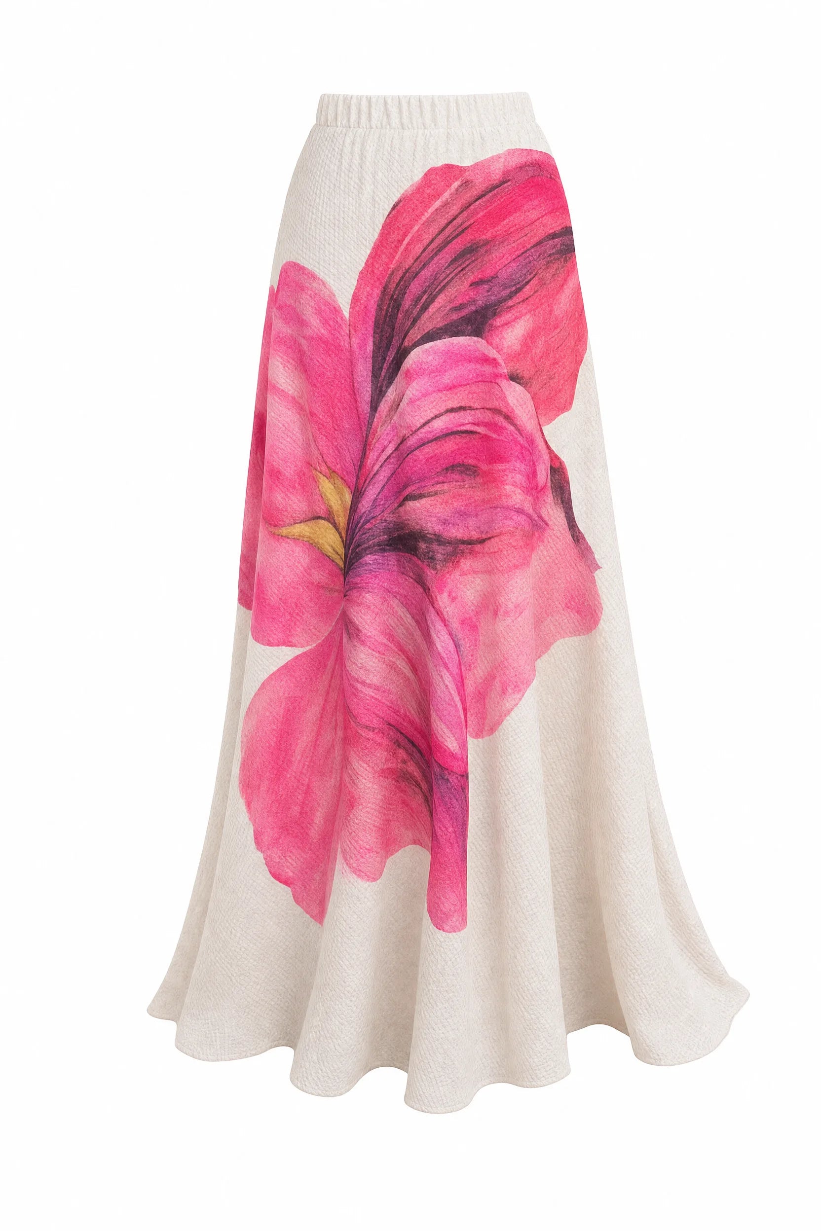 Jupe longue rose à imprimé floral | Lounelle Paris
