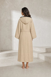 Manteau beige matelassé à capuche | Lounelle Paris