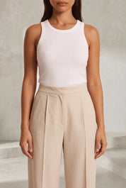 Pantalon abricot plissé taille mi-haute | Lounelle Paris