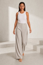 Pantalon beige large plissé | Lounelle Paris