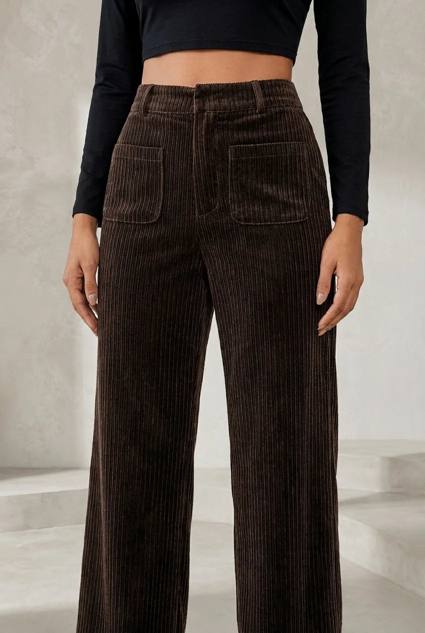 Pantalon café taille haute coupe ample | Lounelle Paris