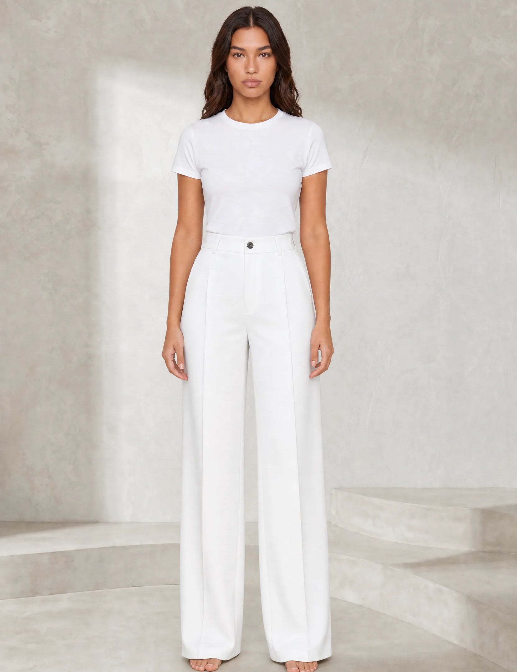 Pantalon de tailleur fluide taille haute | Lounelle Paris