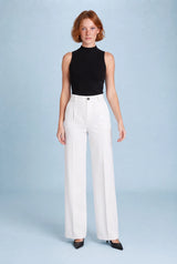 Pantalon de tailleur fluide taille haute